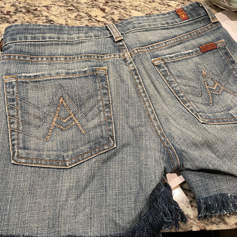 7 for all Mankind denim  frayed shorts